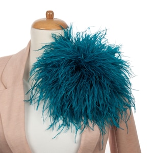 Turquoise Ostrich feathers decorative handmade floral large pin feather brooch, fascinate moden burlesque, Gatsby wedding