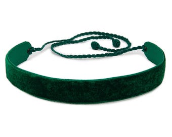 Dark Green Velvet Choker Necklace 2 cm Width for Mothers Day gift - Gothic Victorian Style Choker Necklace