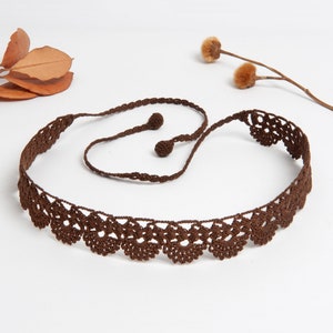 Crochet Victorian Choker necklace, lace choker, Burgundy choker, Black victorian choker, fantasy collar choker