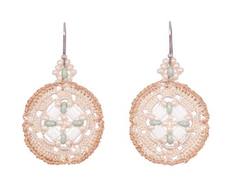 Jewelry Crochet Earrings with Beading and Earrings Hook options, Handmade Crochet jewelry, jewelry accessory, Micro Crochet