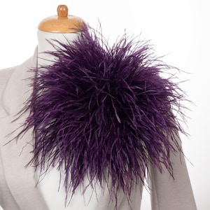 Plum Ostrich feathers decorative handmade floral large pin feather brooch, Gatsby wedding, moden burlesque