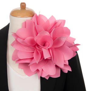 Hot Pink oversized flower Elegant satin party flower brooch for women,  Large floral pin Gift for her