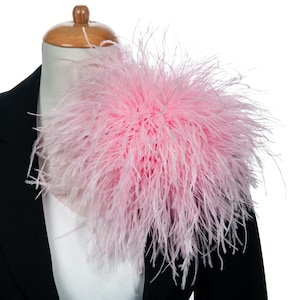Pink Ostrich Feather brooch, wedding bride special event, large fashion accessory pin corsage