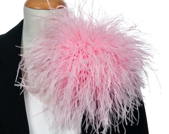 Pink Ostrich Feather brooch, wedding bride special event, large fashion accessory pin corsage