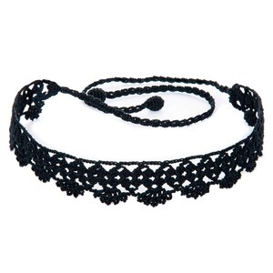 Black Lace Necklace, Black Choker Necklace, Thin Choker, Boho Choker, Hippie Necklaces for Women, Minimalist Choker