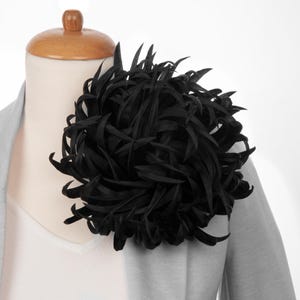 Oversized Black Party flower brooch for women,  Large floral pin packaged as gift for her