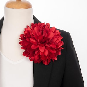 Satin Handmade Flower Brooch, Handmade Victorian Big Flower Pins for Clothes, Vintage Floral Brooches Gift for Women