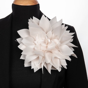Ivory Extra Large Flower Brooch, High Quality  Large Brooches, Handmade Floral Shoulder Pin for Women