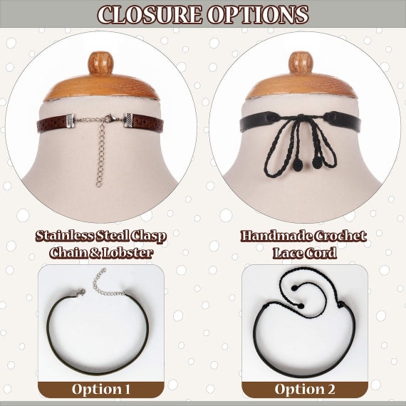 Genuine River Blue Leather Choker, Thin Leather Bohemian Choker