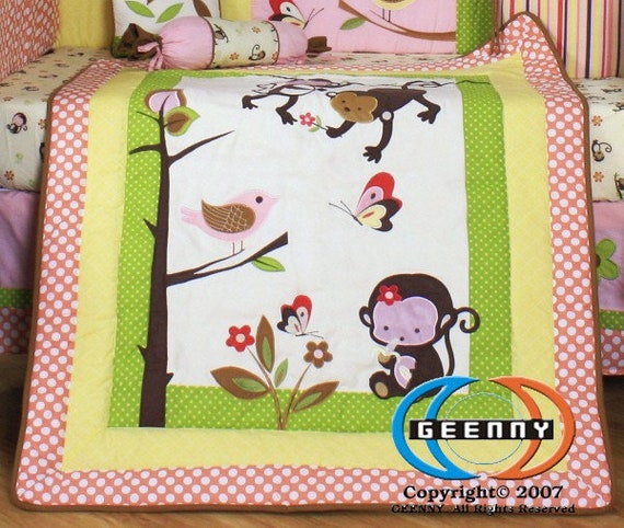 Bumperless Boutique Monkey 12PCS CRIB BEDDING SET Etsy Canada