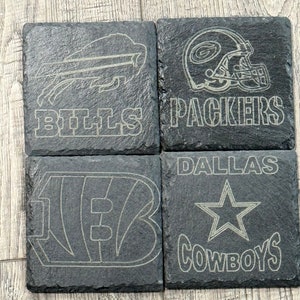 Round Coster - Personalized Slate Coasters - Favorite Football Team Design