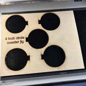 4 Coaster Jig - Made for Engraving - Lightburn and SVG File 4 Coaster Templet File - Digital Download