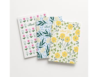 Illustrated Floral Thank You Card Set, Mixed Designs