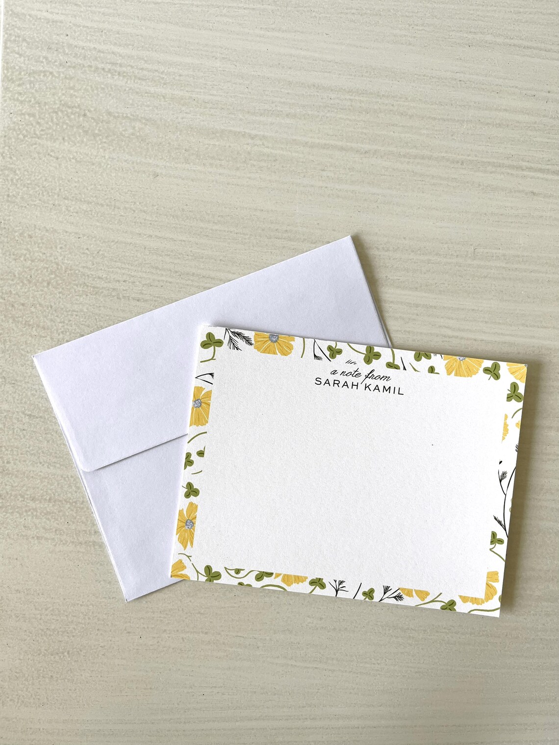 Personalized Floral Notecard Set, Custom Stationery - Etsy