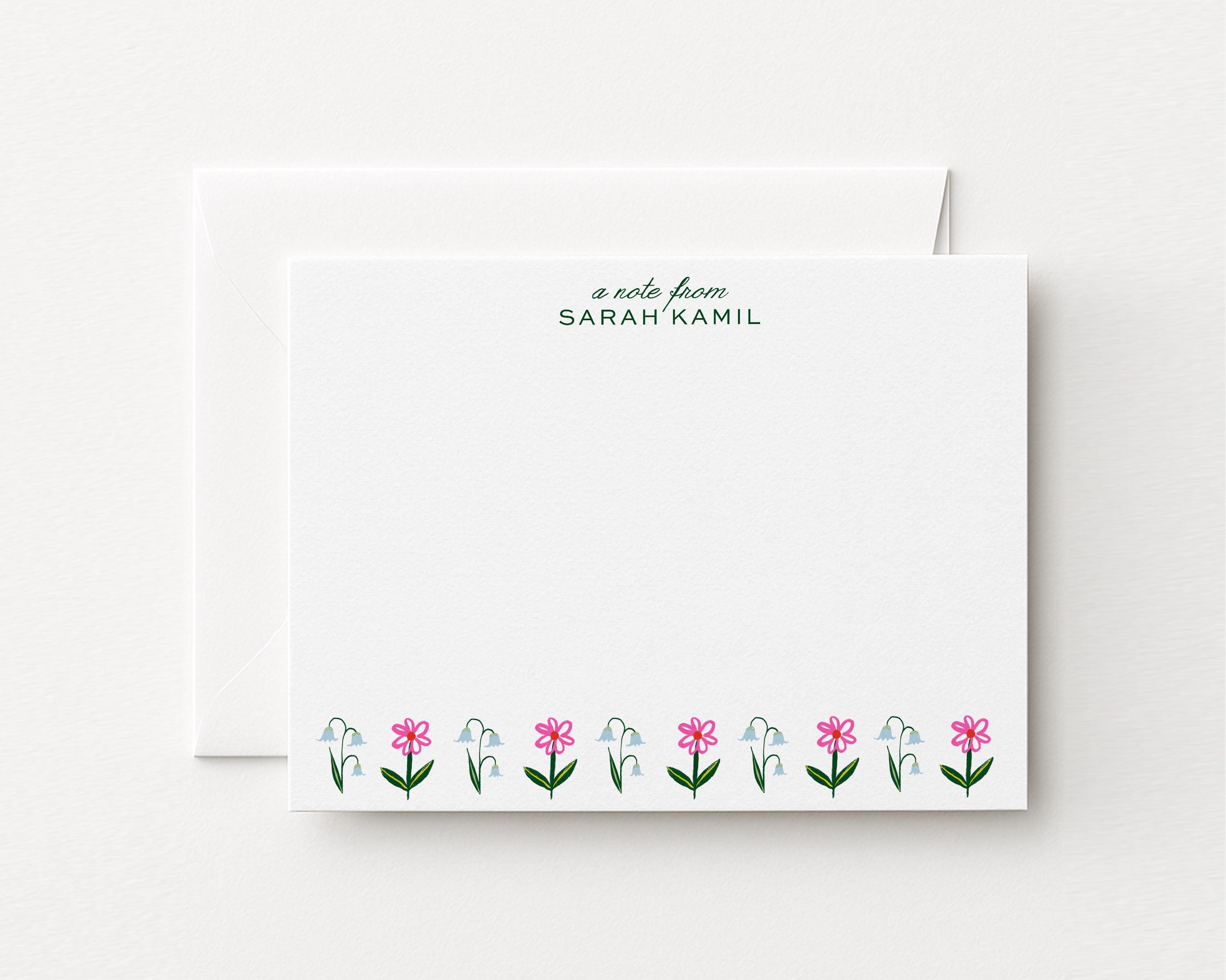 Personalized Floral Notecard Set, Custom Stationery - Etsy