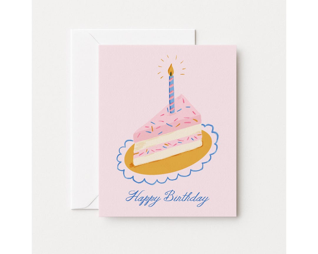 happy birthday greeting cards with cake Images High... Happy Birthday Greeting Card, Cute Cake Card With Candle, Single Card ...