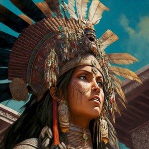 Aztec Queen - Historic heroes - Digital print