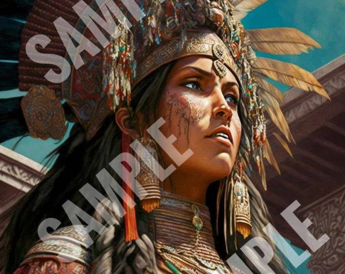 Aztec Queenz Aztec Queen - Historic Heroes - Digital Print - Etsy
