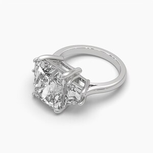 White gold diamond engagement ring side profile CAD render