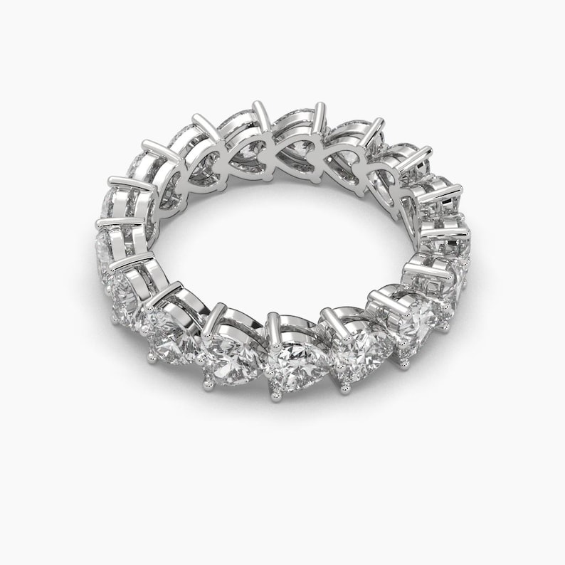 Front view white gold diamond ring CAD image