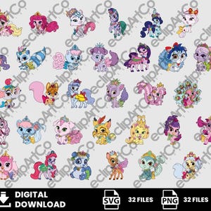 32 Clipart – Palace Pets Svg, Pets Svg, Love, Princess Svg, Digital Download