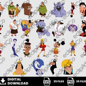 25 Clipart - The Emperors New Groove Svg, The Emperor New Groove Png, Kusco Png, Izma Png, Pacha Png, Kronk Png, Movie Png, Digital Download