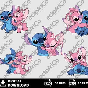 05 Clipart - Valentine’s Day Svg, Stitch and Angel Svg, Stitch, Angel Png, Angel Svg, Stitch Png, Svg, Png, Digital Download