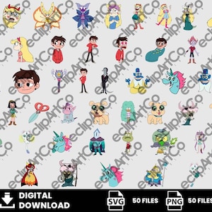 50 Clipart - Star vs the Forces of Evil, Star Butterfly, Star vs the Forces of Evil SVG, Star vs the Forces of Evil PNG, Digital Download