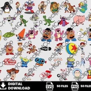 50 Clipart - Toy Story Svg, Toy Story Png, Buzz Lightyear Png, Woody Png, Rex Png, Bo Peep Png, Friends Png, Movie Png, Digital Download