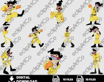10 Clipart - Goofy Powerline Svg, Goofy Svg, Powerline Svg, Goofy Png, Powerline Png, Movie Png, Digital Download