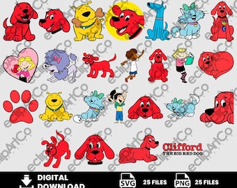 25 Clipart - The Great Red Dog, Dog Png, Dog Svg, Red Png, Red Svg, Cartoon Png, Digital Download