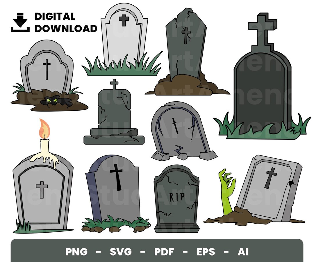 Rip Tombstone Cartoon 4 PNG & SVG Design For T-Shirts