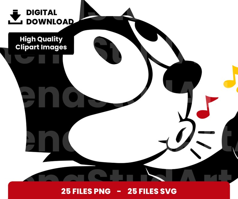 25 Clipart Bundle Layered Svg Felix the Cat Svg Children - Etsy