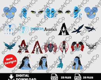 25 Clipart - Avatar Svg, Avatar Png, The World of Avatar Svg, Fire and Ash, Neytiri Svg, Jake Sully Svg, Movie Png, Digital Download