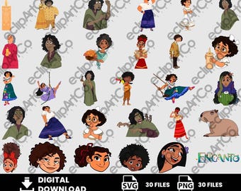 30 Clipart - Charm Svg, Charm Png, Madrigal Family, Madrigal, Mirabel, Bruno, Movie Png, Digital Download