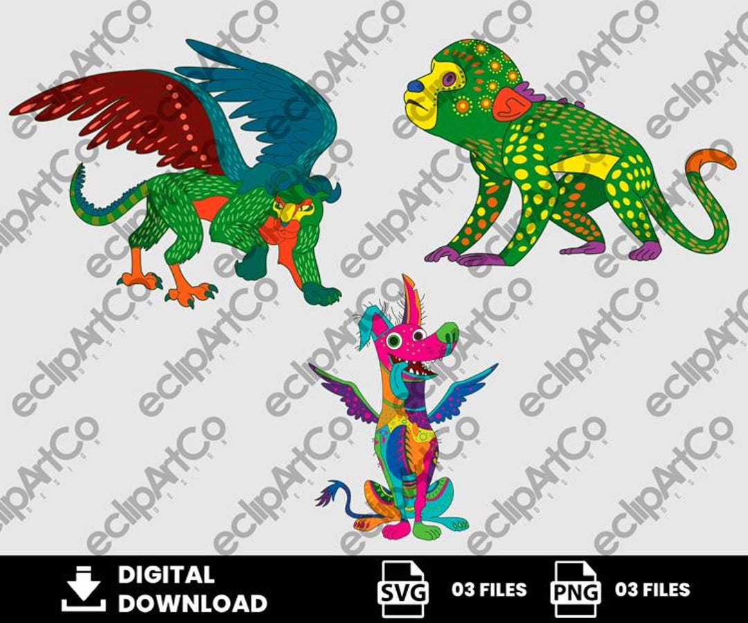 03 Clipart - Alebrijes Coco Png, Coco Svg, Coco Png, Halloween Svg