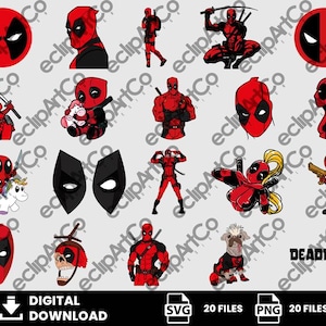 20 Clipart - Superhelden Svg, Deadpool Svg, Deadpool Png, Lady Deadpool Png, HeadPool Png, Avengers Png, Film Png, Digitaler Download