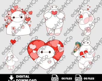 06 Clipart – Baymax Valentine, Baymax Valentines Day, Big Hero 6 Valentine, Baymax Gift, Big Hero 6, Baymax, Love Png, Digital Download