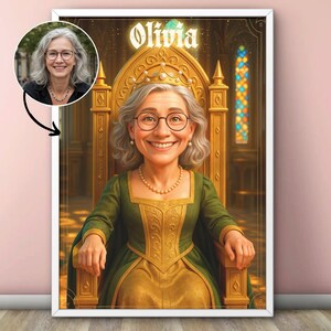 Custom Cartoon Portrait, Custom Royal Portrait, Cartoon Mothers Day Gift, Digital Pixar-Style Artwork