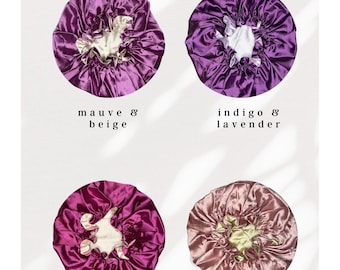 Reversible Adjustable Double Layer Satin Hair Bonnet | Bonnet with Adjustable String | Silk Satin Bonnet for Sleep