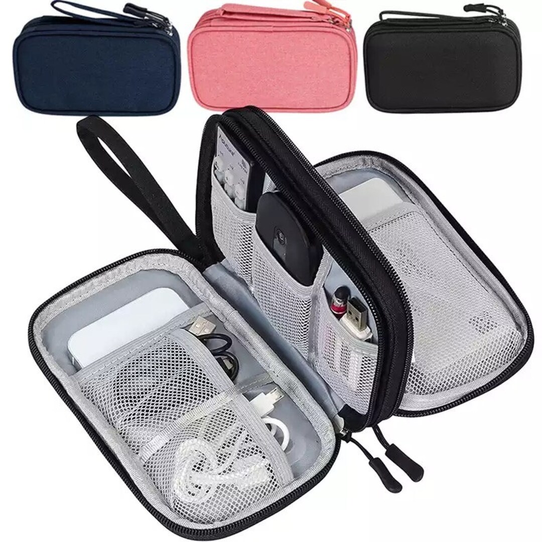 Travel Cable Organiser 2 Layers Storage Bag Portable Digital Etsy