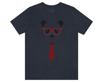 Panda tee with Glasses and a tie