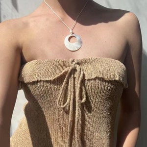 Shell Rope Necklace - White Cord Necklace - Boho Necklace - Y2K Summer Jewellery - Beach Vacation Necklace – Layering Shell Jewellery