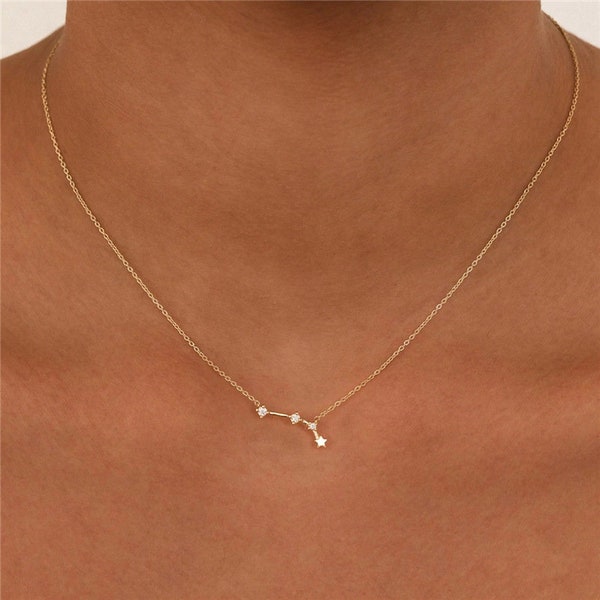 Cadeau constellation du zodiaque, collier ras du cou signe de naissance, collier signe du zodiaque, signe astrologique constellation, collier en or constellation