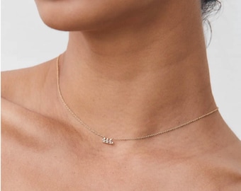 Angel Number Necklace, 444 necklace, Lucky Number Necklace,Affirmation jewellery, protection necklace, Dainty Everyday Necklace,Gold chocker