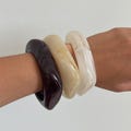 Resin Brown Bracelet, Acrylic bracelet, Bangle stack, brown bangle, Statement bangle, Chunky resin bracelet, Bracelet set, boho jewellery product logo