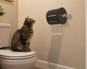 Toilet Paper Protector | Cat & Baby Proof Enclosed Roll Cover, Fits Most Holders (Black or White)