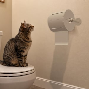 Toalettpappersskydd | Katt- och bebissäkert, medföljande rullskydd, passar de flesta hållare (svart eller vit) bild 4