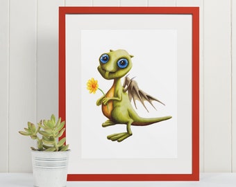 Blossom the Spring Dragon – Fantasy Art Print