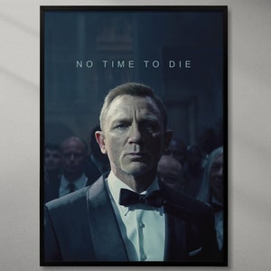 James Bond No Time to Die Minimalist Movie Poster - Daniel Craig - 007 Spy Thriller Art Print - 2021 Film Still - A2 Print